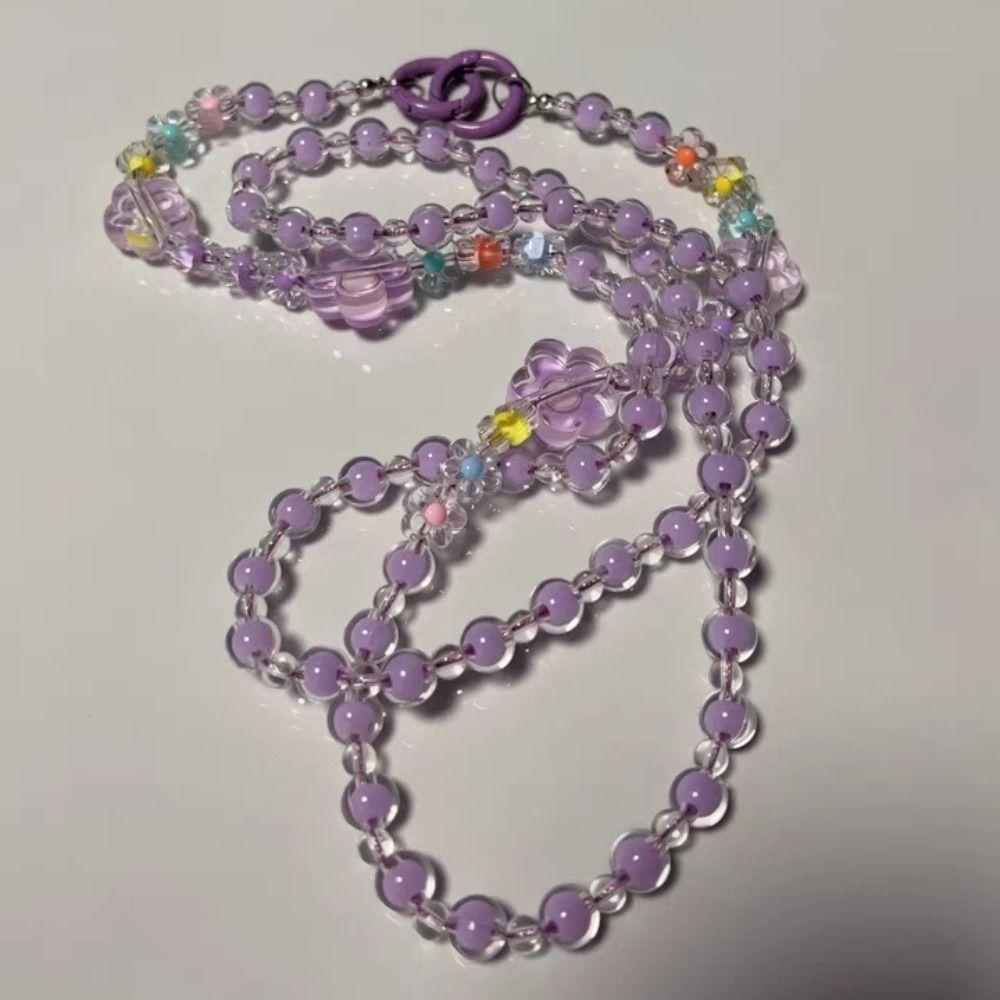 Цветочный бисерный цветок кроссбоди шнурок конфетного цвета бисерная цепочка кроссбоди аксессуары для телефона