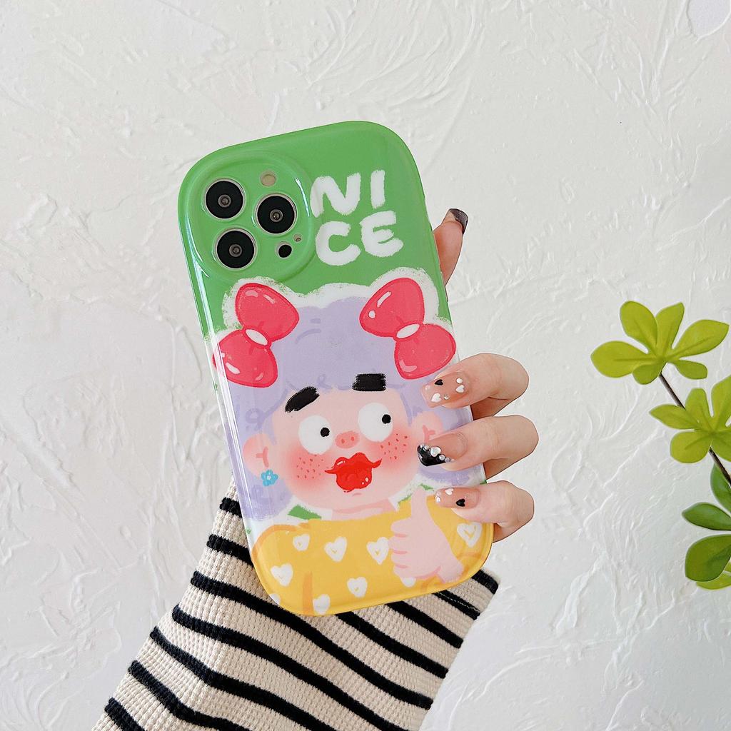 Мягкий противоударный силиконовый чехол для телефона Doodle Nice Girl Love Flower для Iphone 12 13 11 Pro Max Promax, милая задняя крышка с рисунком Ins