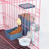 Автоматическая кормушка для кроликов с поилкой для клетки, бутылка для воды 17 унций, миска для еды для мелких животных, ежика, хомяка