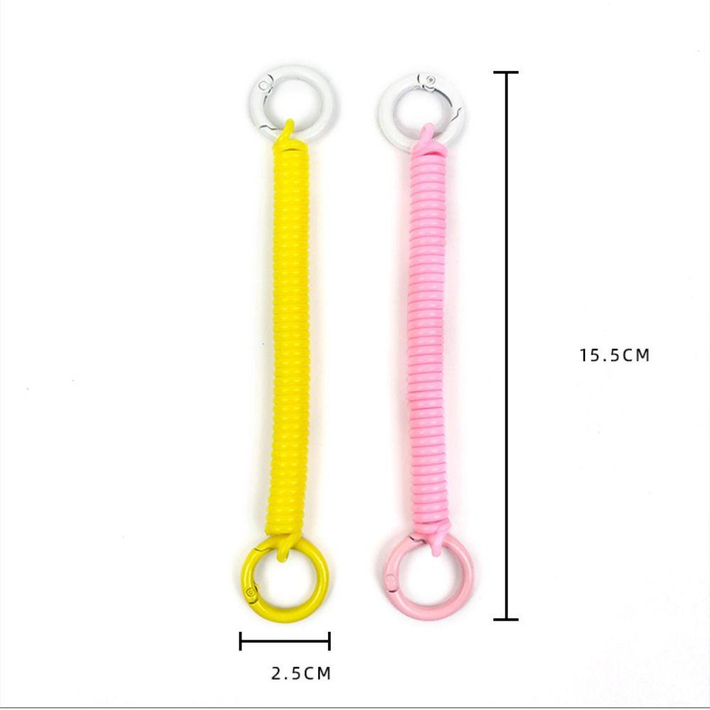 With Metal Clasp Springs Keyring Stretchy Stretchy Spiral Spring Coil Luggage Tags