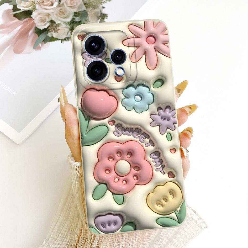 Чехол для OPPO Reno 15 5G Чехол-крышка для Reno 15 Pro CPH2813 CPH2825 Новый стильный цветочный чехол из мягкого силикона для телефона OPPO Reno15 15c