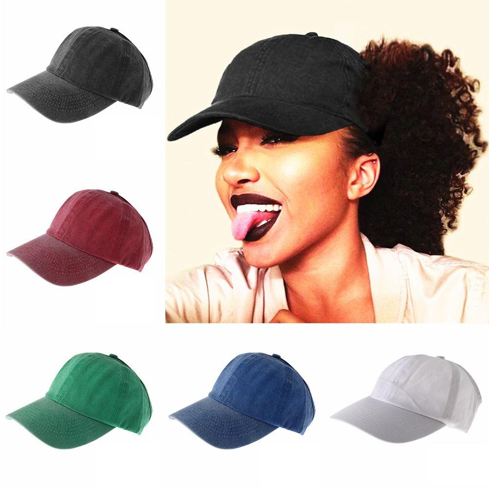Half-Empty Top Adjustable Messy Bun Ponytail Cap Women's Baseball Cap Hip Hop Caps Sun Visor Hat