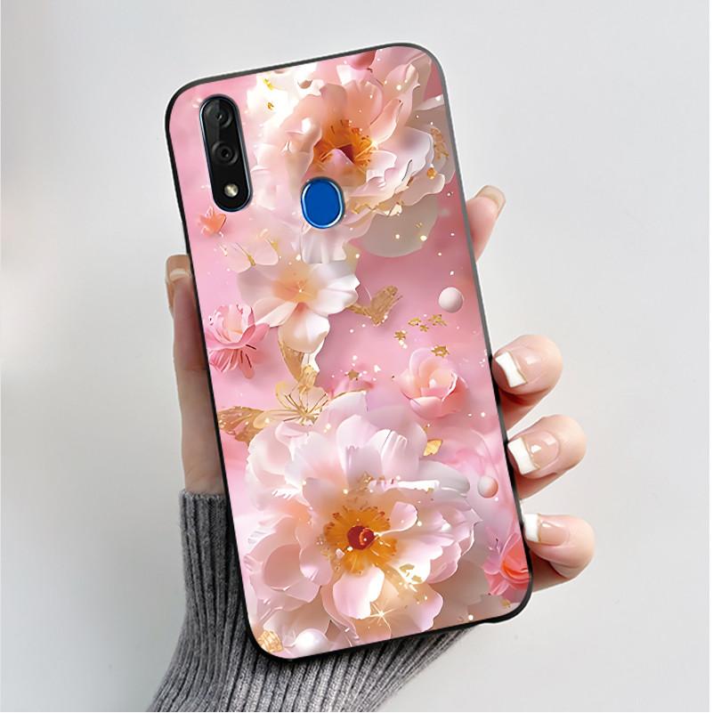 Чехол с рисунком для ZTE Blade V10 Fundas Ударопрочный Coque Capa Мягкий силиконовый Черный корпус Милый цветочный мультяшный чехол