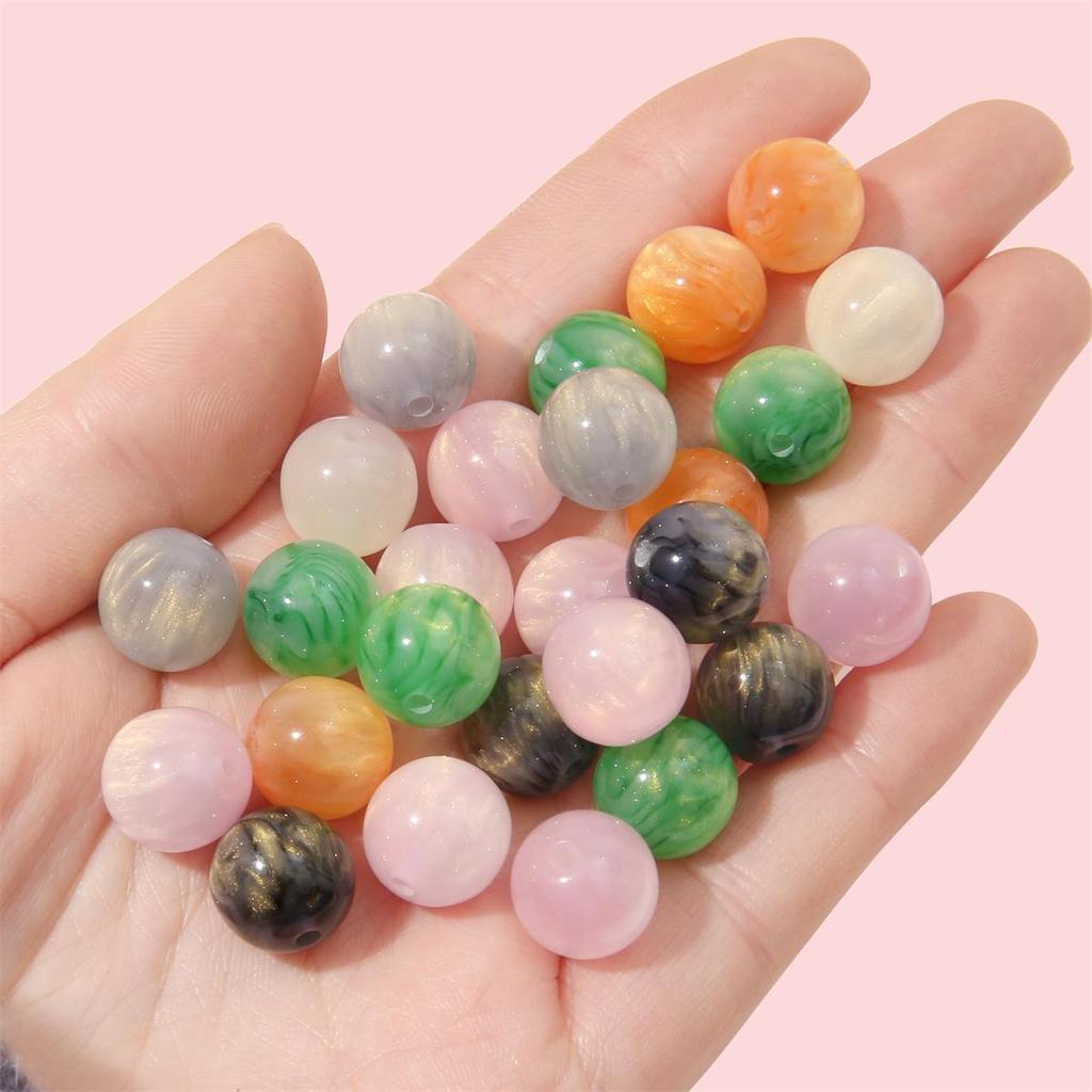 10-50 шт., бусины из смолы ручной работы, золотая фольга, бусины «кошачий глаз» для ожерелья, браслета, сережек, изготовления ювелирных изделий, бусины