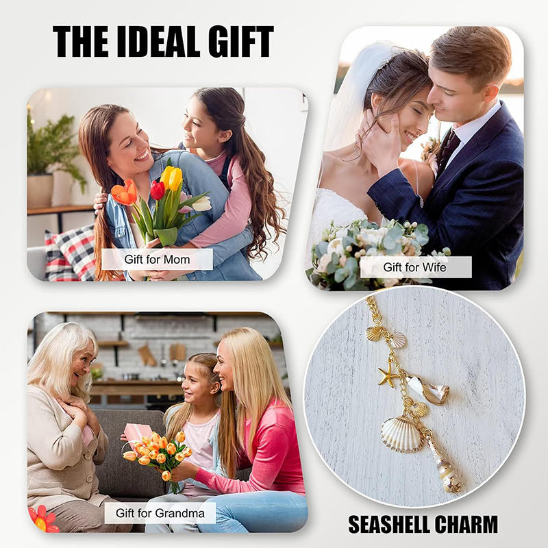 Морские ракушки Декор для автомобиля Прибрежный подвесной шарм для зеркала заднего вида Автоаксессуары в бохо-тематике Морская звезда Кончас Эстетичная подвеска