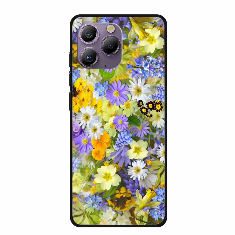Soft Space Cover for Blackview A96 Case Flower TPU Cat Silicone Phone Cases for BlackviewA96 Cover Shockproof Lovely Shell