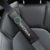 HLLQ9 1/2pcs Car Seat Belt Cushion Strap Shoulder Protector Interior Mat For Skoda Octavia Fabia Rapid VRS Yeti Enyaq Kodiaq Kamiq VII