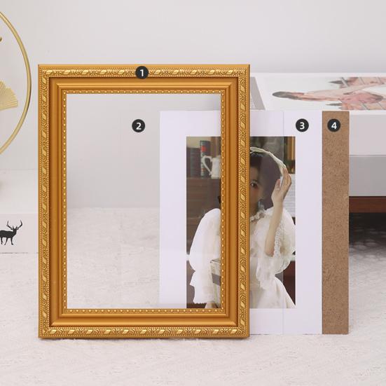 Винтажная фоторамка в европейском стиле, фоторамка с задним крючком, небьющаяся настольная фоторамка для домашнего офиса, декор