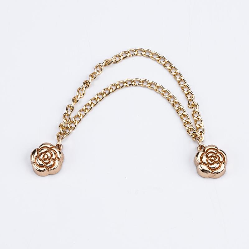 Многофункциональная магнитная клипса для одежды с цепочкой, металлическая клипса-пуговица, фиксатор для одежды, шарфа, манжет брючин, магнитная брошь-пин