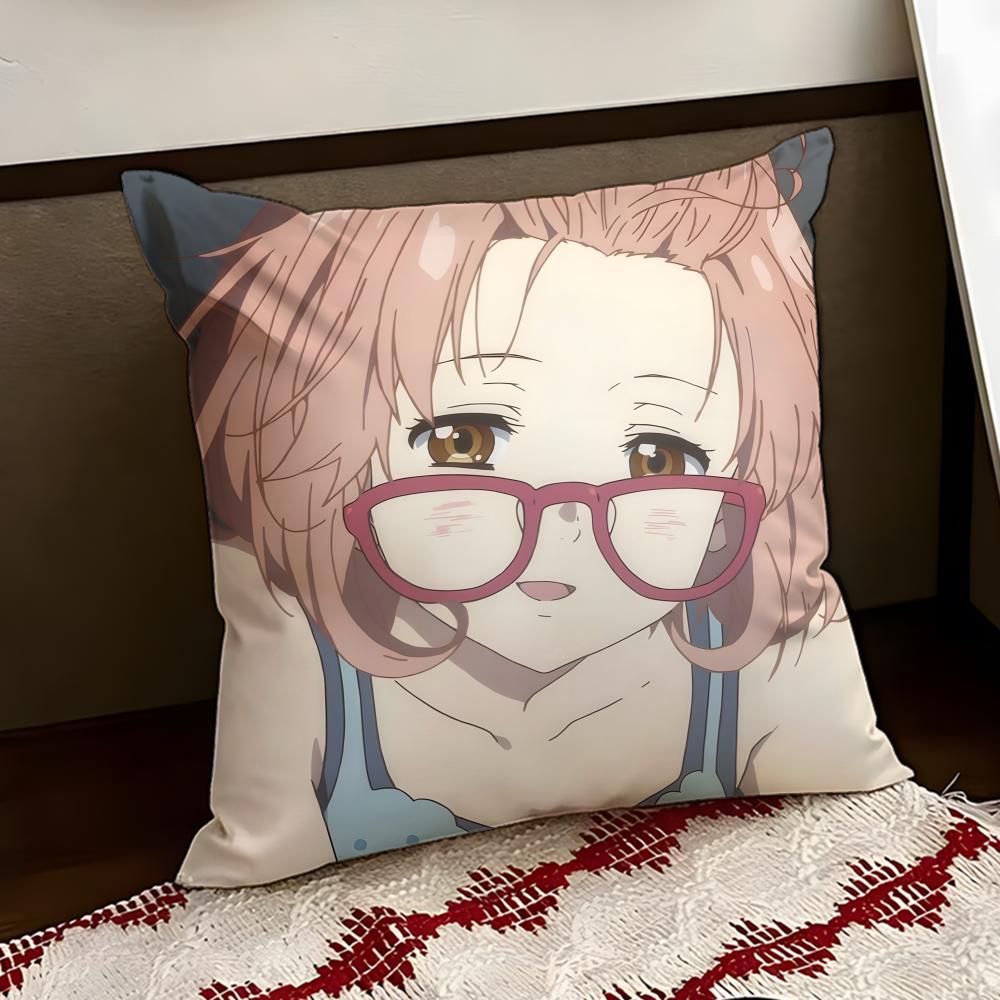 Anime BBeyond the BBoundary Cushion Cover Reversible Soft Durable Pillow Cover Home Car MultiScene Use for Daily Comfort