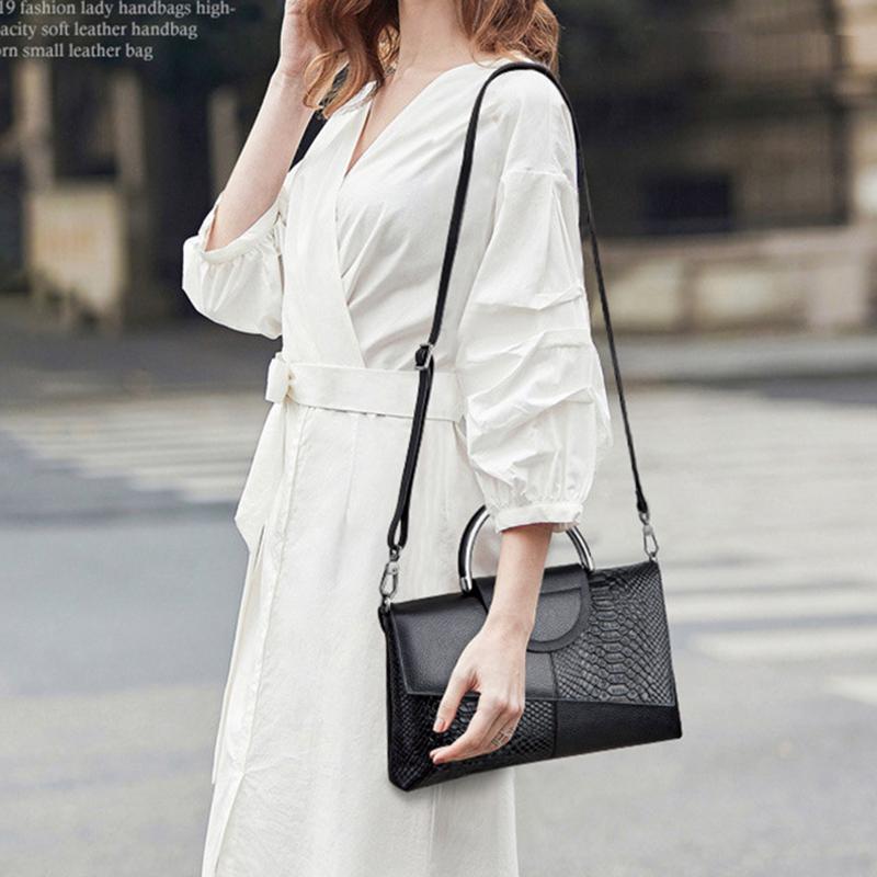 Yogodlns Женские сумки через плечо из искусственной кожи с крокодиловым узором в стиле ретро, ​​модные однотонные черные сумки-конверты через плечо