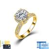 S925 Silver Moissanite European-American Pillow-shaped Ring Square Floral Cluster Surrounding Double Slot Bezel Setting 2.5CTW