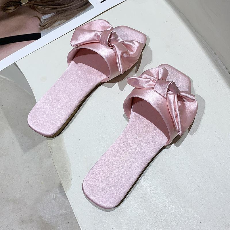 Женские тапочки, сандалии, шлепанцы, летняя модная дышащая нескользящая обувь, женские шлепанцы с узлом-бабочкой, повседневная женская обувь