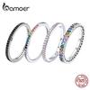 Authentic 925 Sterling Silver Dazzling Colorful Zircon Finger Rings for Women Fine Jewelry