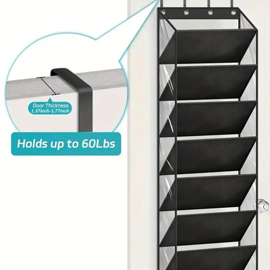 Yousheng 10-ярусный прозрачный накладной органайзер для обуви с 10 большими глубокими карманами, вмещает 20 пар, подвесное хранилище, органайзер для шкафа, вешалка, вмещает до 80 предметов