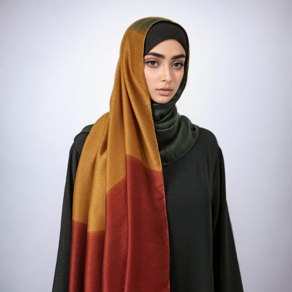 Tie-dyed Headscarf Wraps Cotton Long Shawls Simple Headband Scarves Femme Musulman