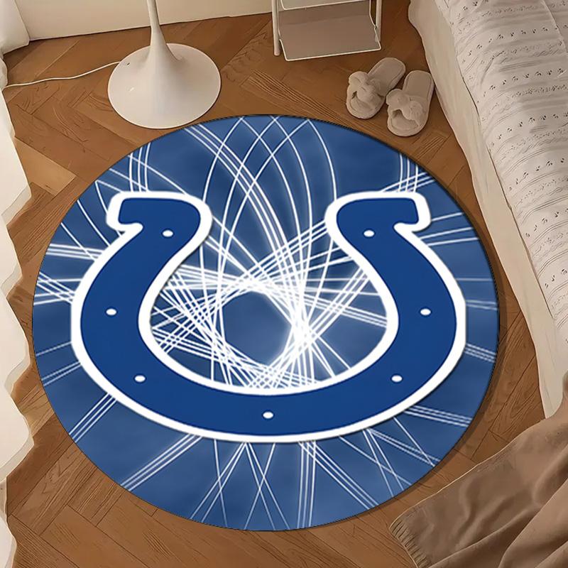 Indianapolis Colts Logo Round mat, Anti-slip Circle Carpet Chair rug For livingroom,Bedroom, doormat home decor Gift Christmas Gifts