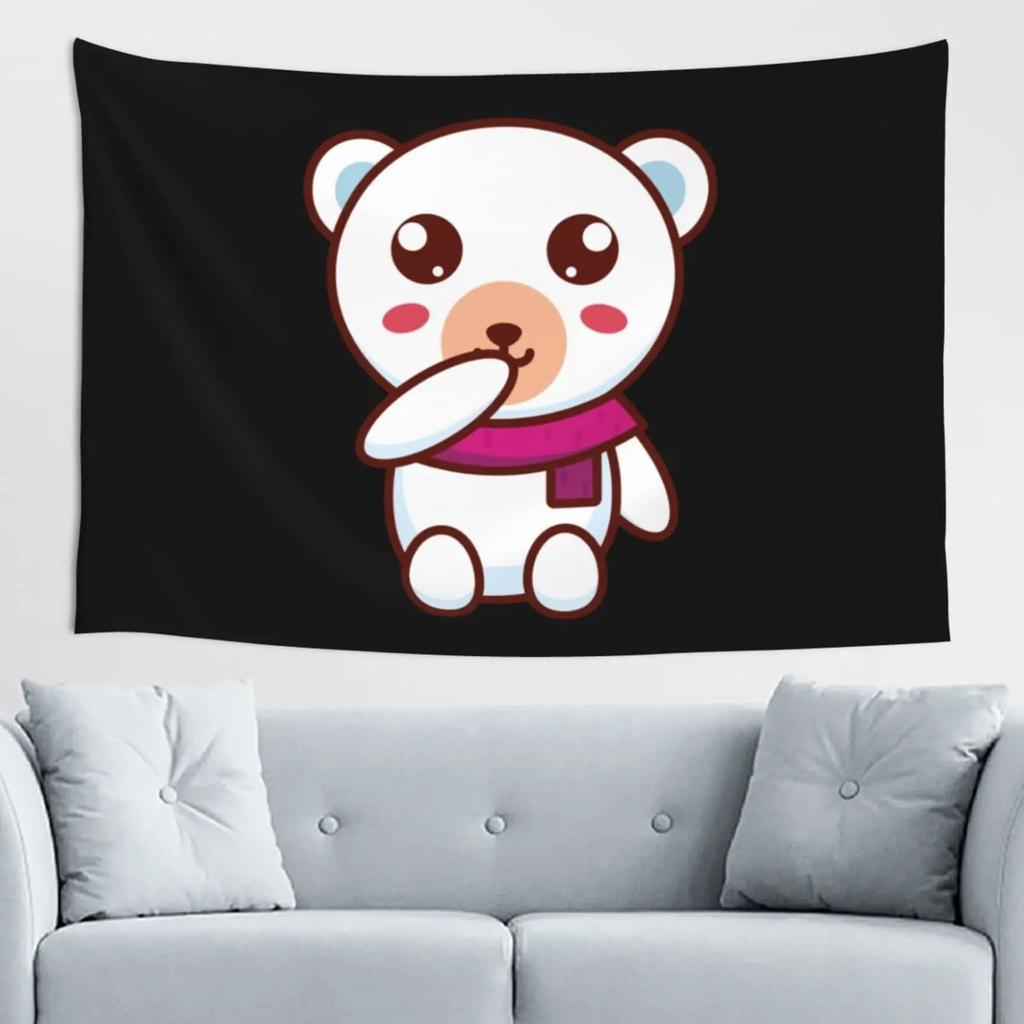 Cartoon Bear Background Cloth Office Living Room Tapestry Home Wall Decoration Tapestry