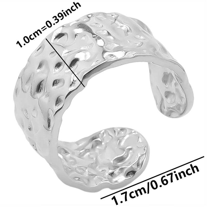 Irregular Open Stainless Steel Rings For Women Men Accessories Size 8 Simple Finger Ring Vintage Personality Jewelry Party Girl
