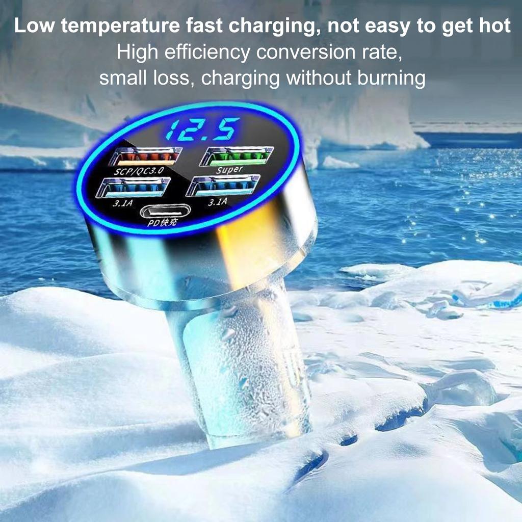 4 порта USB 250 Вт адаптер для быстрой зарядки автомобильное зарядное устройство прикуриватель Type C PD для iPhone Huawei Xiaomi Samsung автомобильное зарядное устройство для телефона