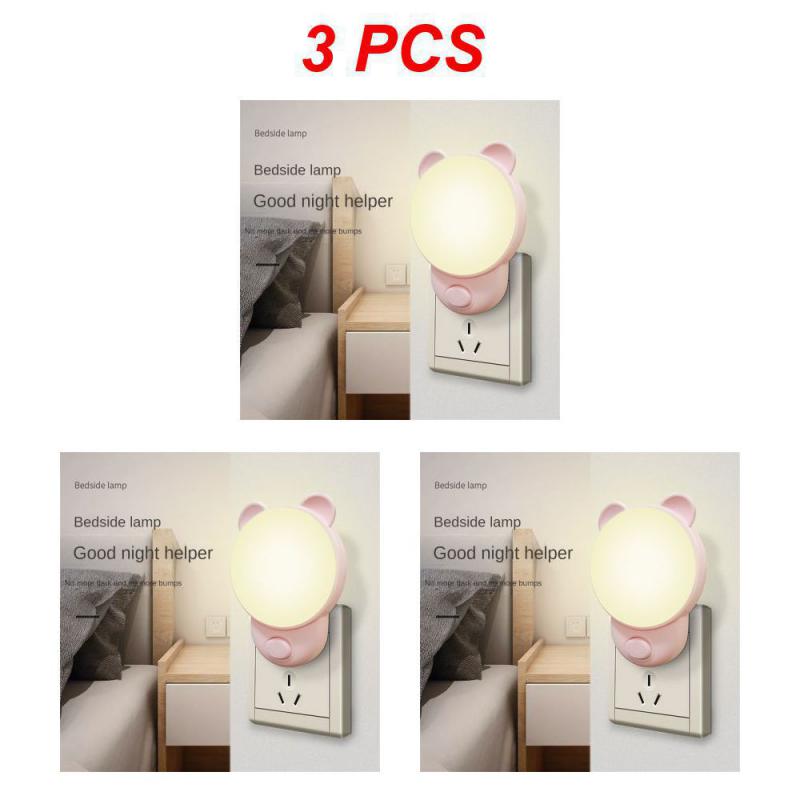 LED Plug-in Night Light LED Dimmer Baby Nursing Eye Sleep Light Bedroom Sleep Light Plug LED Energy Saving Cute Mini Lamp