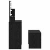 LED Vanity Table Set 2 pcs Black Oak Effect Particleboard