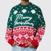 Men's Crew Neck Pullover Sweaters Loose Fit Long Sleeve Knit Warm Cozy Christmas Jumpers Sweater Ugly Knitted Xmas Sweaters Casual Snowflake Knitwear