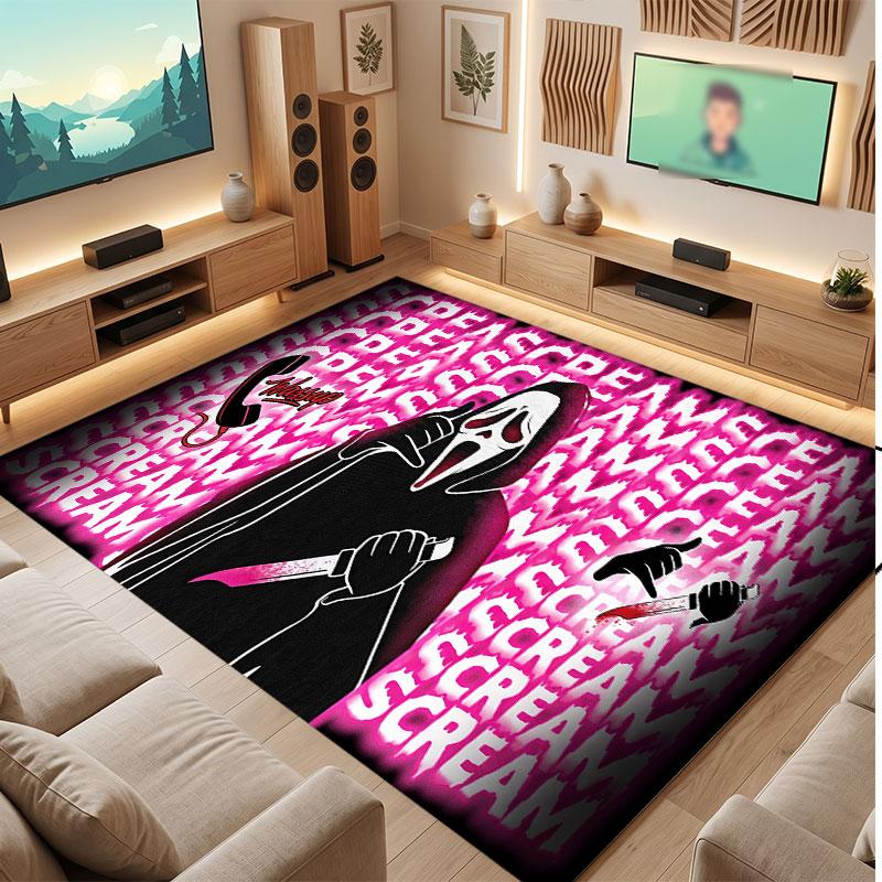 Scream Ghostface Rug Soft Thick Non Slip Floor Carpet for Bedroom Living Room Home Decor