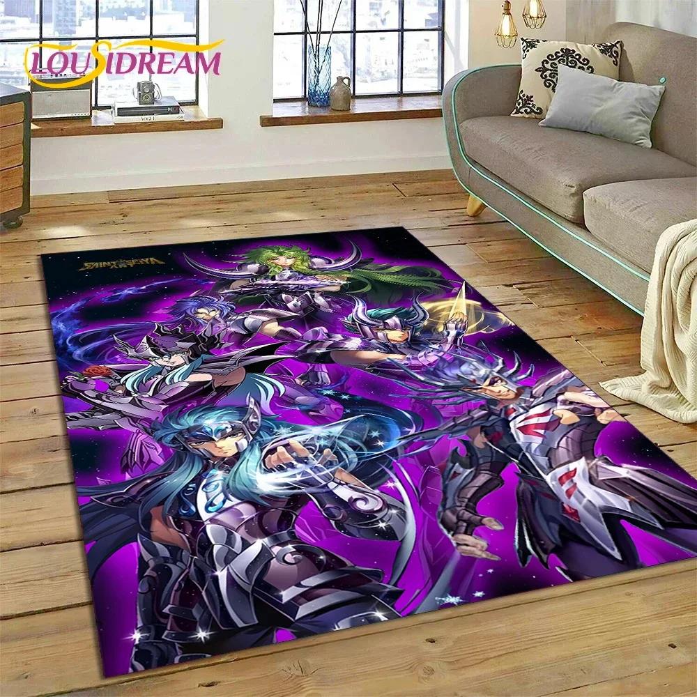 Мультяшный ковер-коврик Saint Seiya 3D Ретро Аниме для Спальни Гостиной Домашнего Дивана, Детская Игра Большой Декор Напольный Коврик
