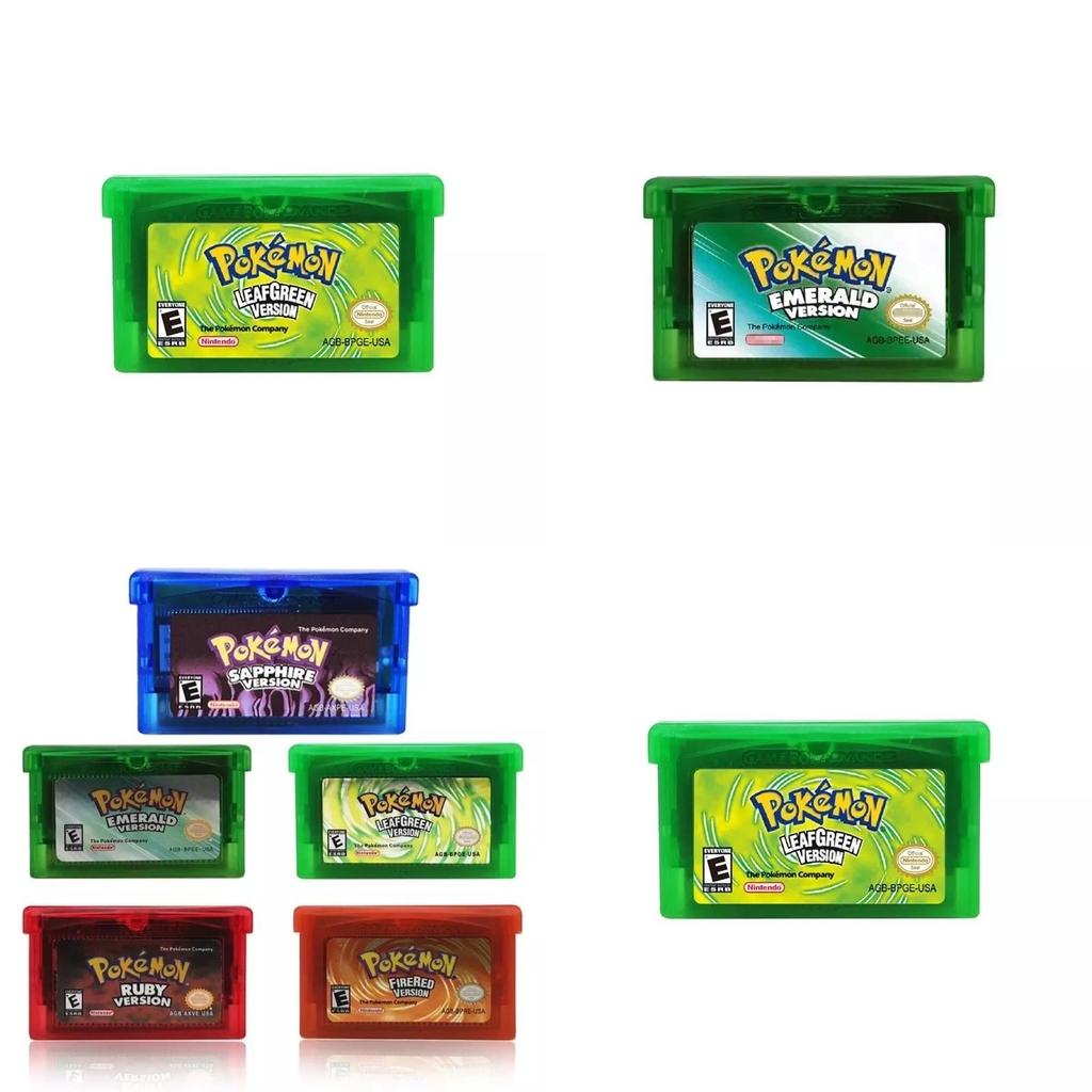 Классический набор картриджей для GBA с изображением культовых покемонов в ярких цветах