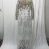 2025 Spring & Summer New Women's Long-sleeved One-shoulder Bridal Wedding Dress with Lace Jacquard for Bride