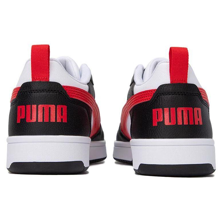 Puma Rebound V6 Low White Black Red Unisex Sneakers For-All-Time-Red 392328-04