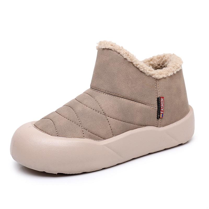 Bread Shoes, Fleece and Thickened Warm Snow Boots, Fashionable Cotton Boots, Anti-slip Lazy Cotton Shoes