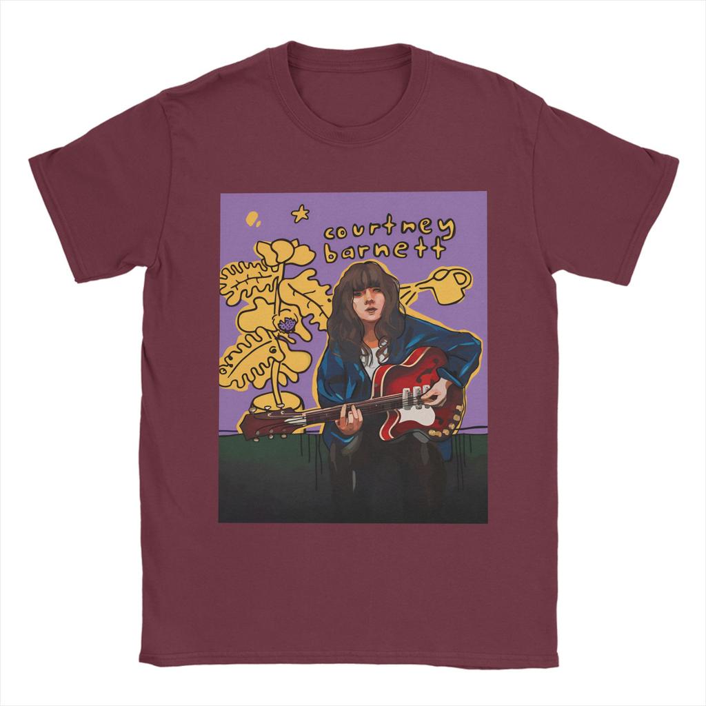 Футболка Courtney Barnett Австралийская певица для унисекс Потрясающая футболка из чистого хлопка с круглым вырезом и коротким рукавом Уникальная одежда