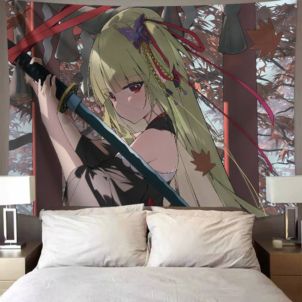 Kawaii Murasame Cute Galgame Senren Banka Girl Room Tapestry Home Decoration Wall Art Tapestries Dormitory Background Cloth Gift