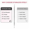 Nail Art Dotting Pen Double-ended Steel Tips for Thick and Thin Dots - Rhinestone Picker with Full Steel Body for DIY Nail Art Enthusiasts