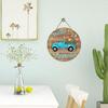 Deroro Hello Spring Blue Truck Sign for Front Door Decor, Tulip Flowers Pickup Wood Door Hanger for Outdoor Outside Porch, Rustic Farmhouse Wooden