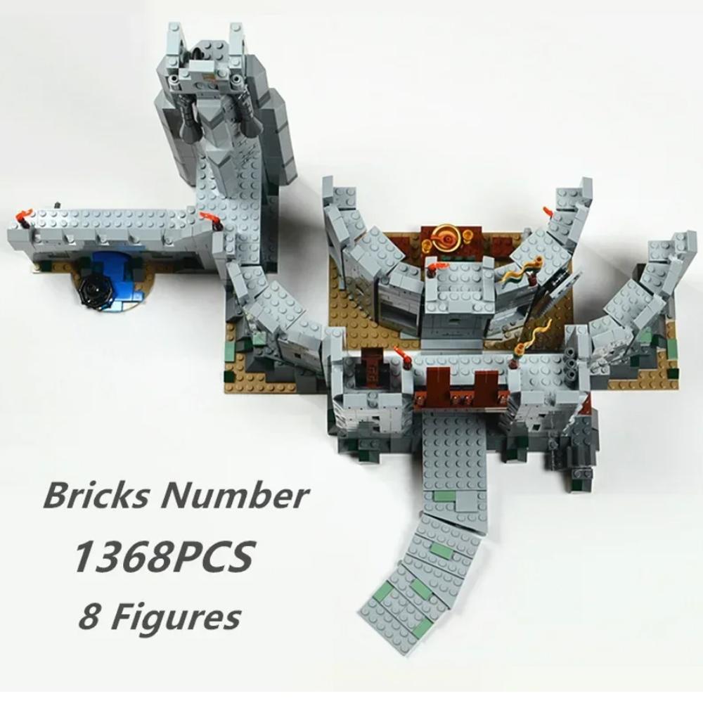 MOC Magical Castle Knight American TV Movie Battle of Helm's Deep Castle Tower Model Building Blocks Bricks Festival Party Gifts