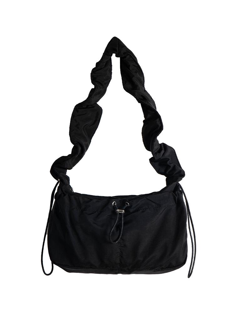 Корейская ретро-плиссированная кружевная сумка Cloud Bag - женская нейлоновая сумка-тоут через плечо с завязкой