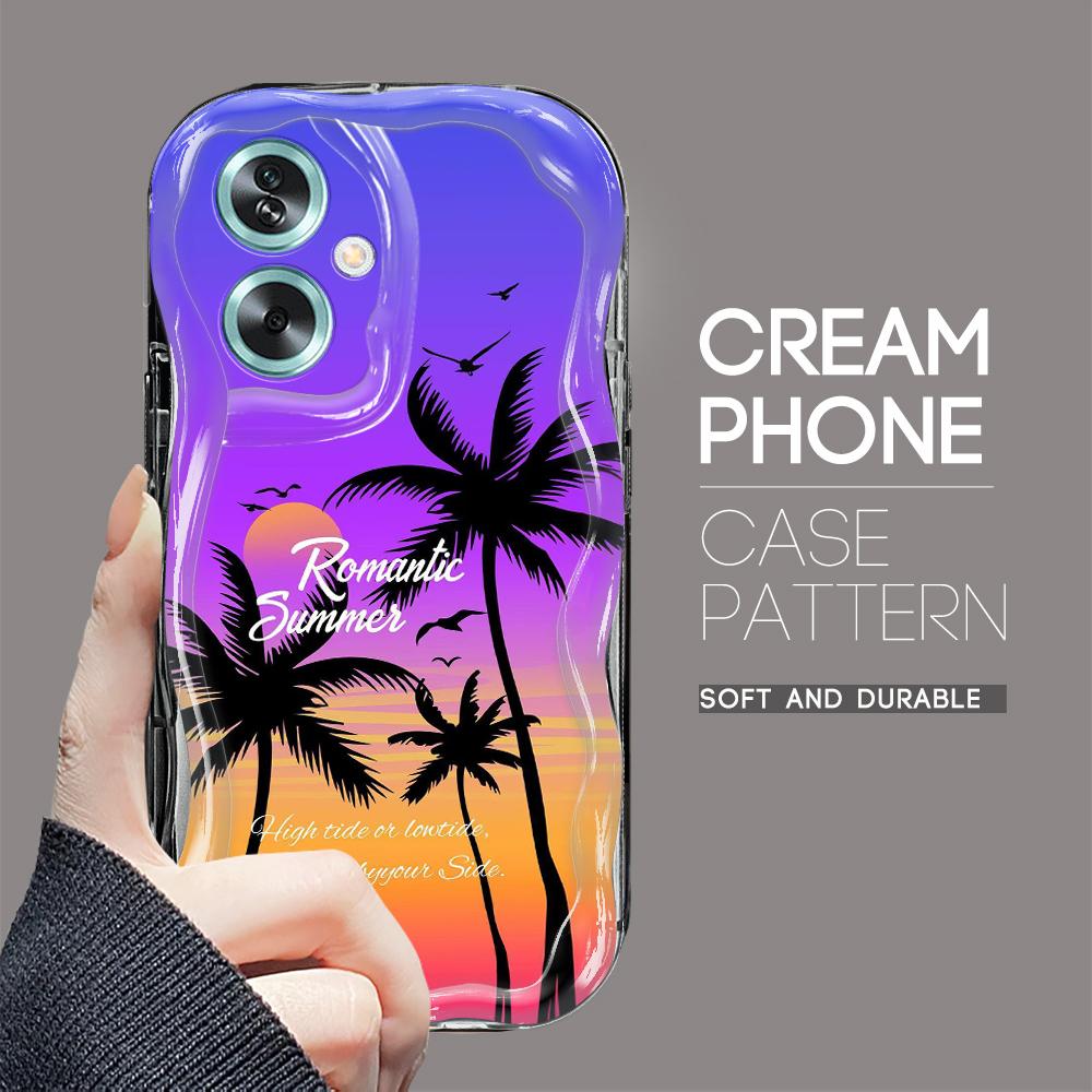 Милый мультяшный узор, кремовая текстура, мягкий силиконовый чехол с волнистыми краями, чехол для телефона для OPPO Reno Realme