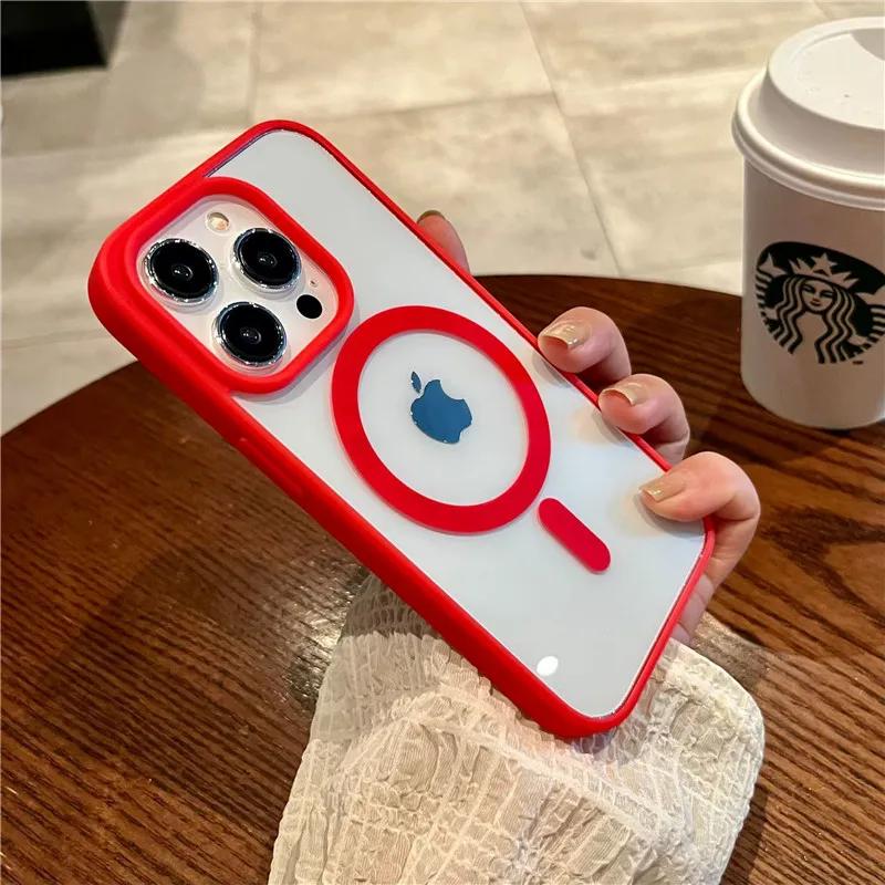 Роскошный магнитный противоударный чехол для телефона для iPhone 16 15 14 13 12 11 Pro Max Mini Plus Для Magsafe Беспроводная зарядка Чехлы Обложка