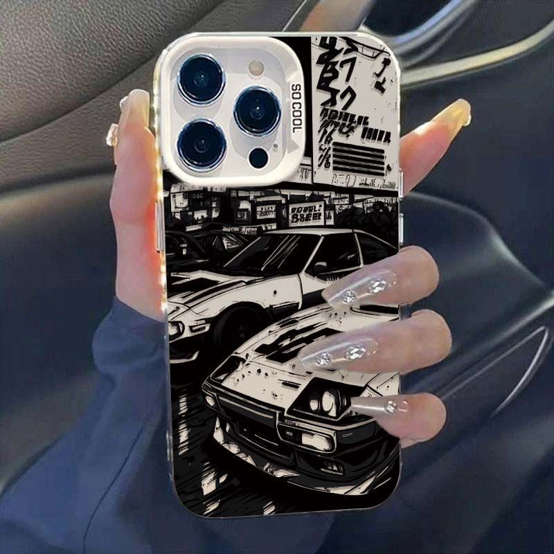 Супер крутой ретро-спортивный автомобиль Чехол для iPhone Для iPhone 16 15 14 13 12 11 Pro Max XR XS MAX 7 8 PLUS MINI INS Прозрачный Чехол