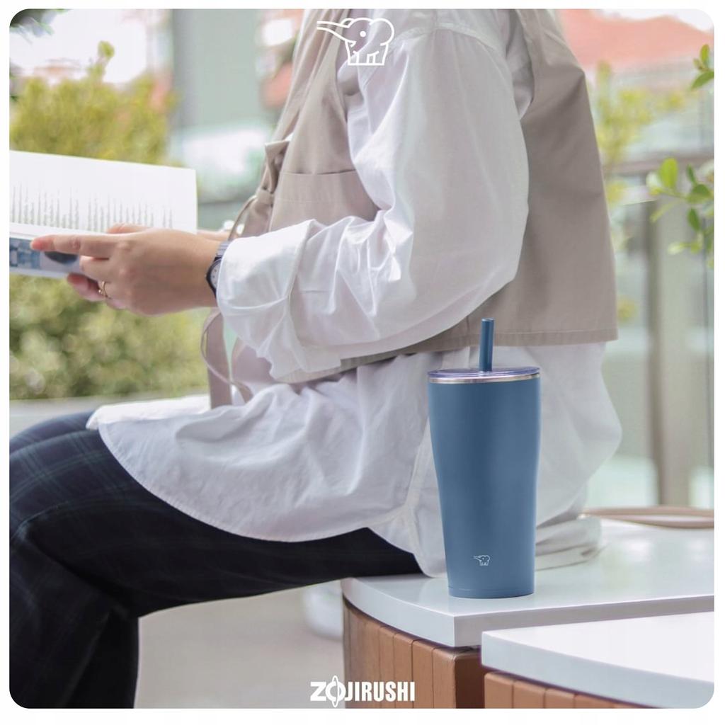 Zojirushi Sx-Ha89H-Am 890 Navy Blue Thermal Mug with Straw for Travel