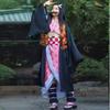 Взрослых женщин аниме Demon Slayer Kamado Nezuko косплей парик длинный кудрявый костюм кимоно костюм одежда дети девочки