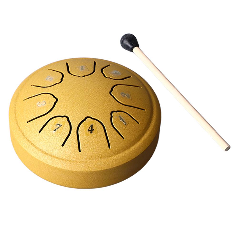 Язычковый барабан 4,5 дюйма 8 тонов до мажор Углеродистая сталь Мини-язычковый барабан для взрослых детей начинающих Золотой