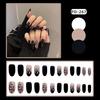 24Pcs Dark False Nails Wearing Finished DIY Creative Non-irritating Nail Stickers for Novice Professionals