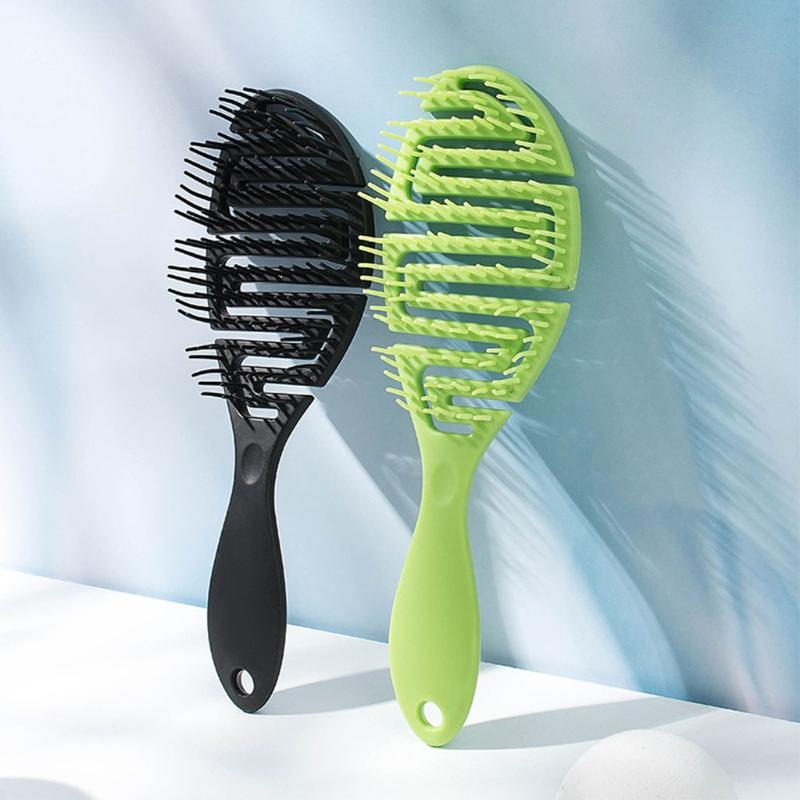 Wet Brush Drycurved Comb Massage Comb Fluffy Shape Ribs Curling Comb On Wet Hair