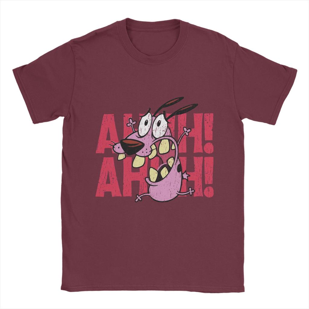 Men's T-Shirt Courage Dog Creative Pure Cotton Tees Short Sleeve T Shirts Round Neck Tops 4XL 5XL