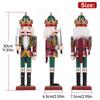 3Pcs 30CM Wooden Nutcracker Puppet Figurine Hand Painted Nutcracker Soldier Model Doll Christmas Ornaments Home Decoration