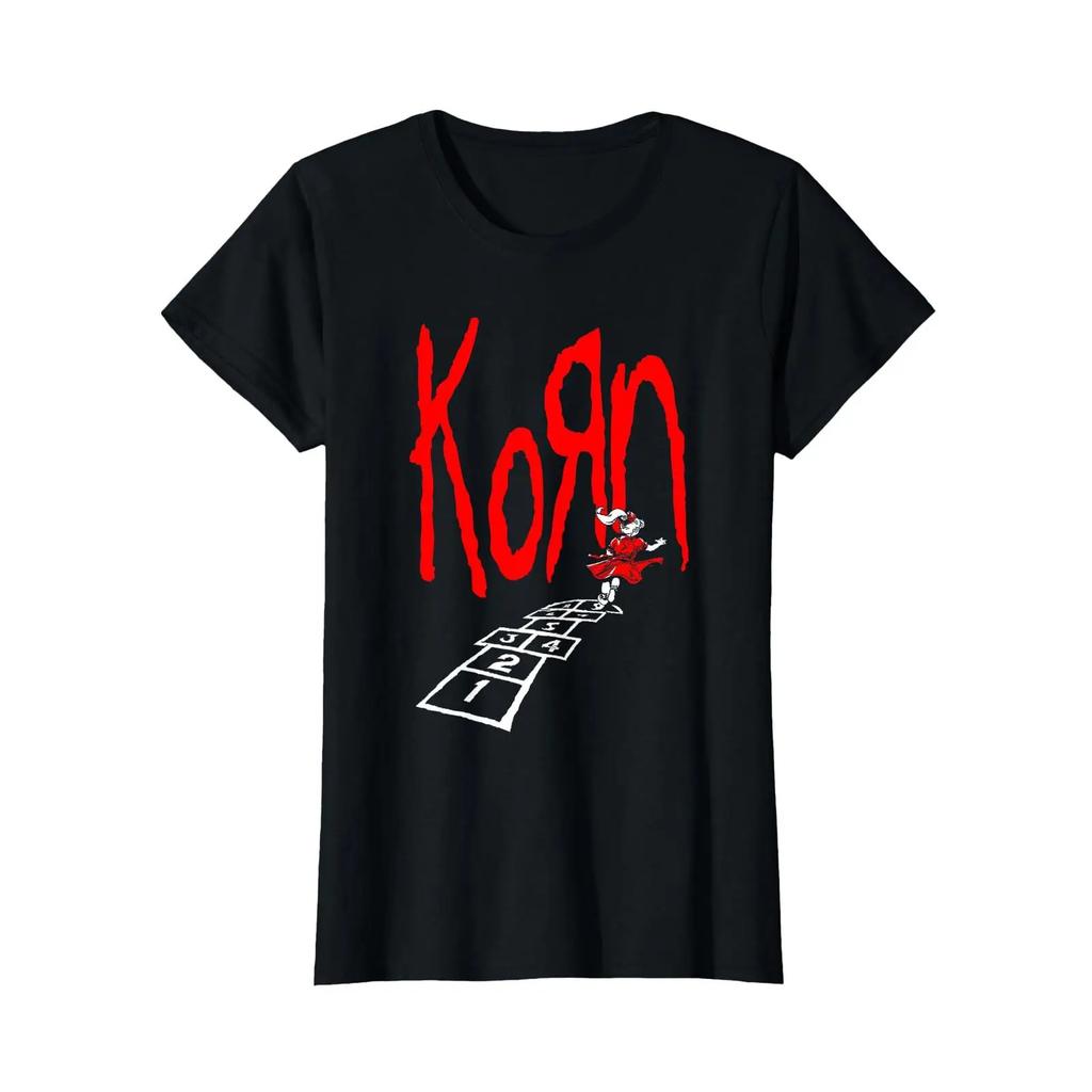Korn Hop Scotch T Shirt Vintage Stretched Streetwear Fashion Designer Clothes Versatile Soft Graphic Breathable Casual